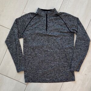 Under Armour Heat Gear Black Heathered 1/4 Zip Performance Pullover